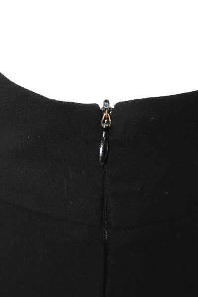Zara Womens Cropped Dress Pants Black Polyester Blend Zip Size M