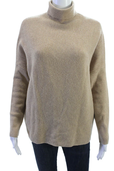 Habitual Unisex Pullover Sweaters Turtleneck Merino Beige Longsleeve Size S