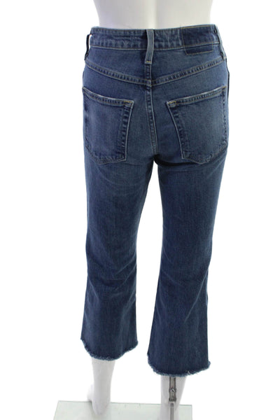 Amo Women Cropped Dark Blue Mid-Rise Jeans Petite Size 24
