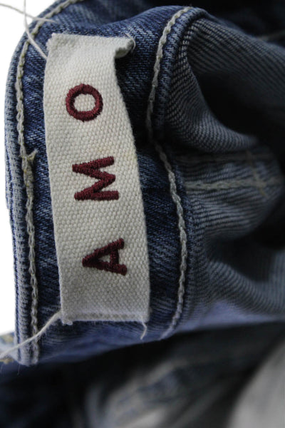 Amo Women Cropped Dark Blue Mid-Rise Jeans Petite Size 24