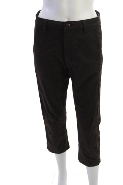 Amo Unisex Brown Ankle Cropped Mid-Rise Jeans Cotton Blend Size 24