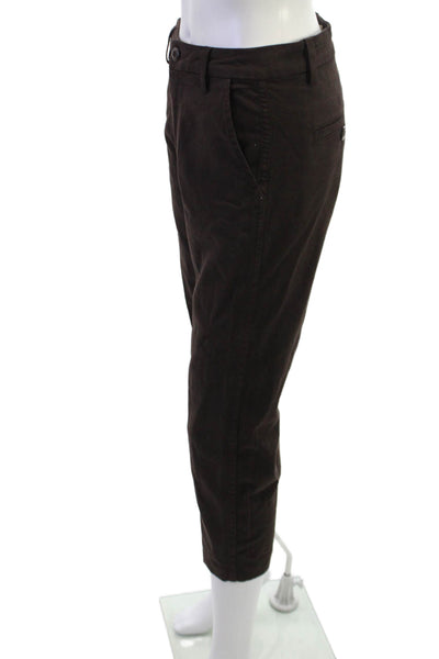Amo Unisex Brown Ankle Cropped Mid-Rise Jeans Cotton Blend Size 24