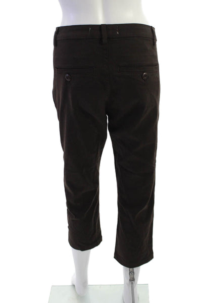 Amo Unisex Brown Ankle Cropped Mid-Rise Jeans Cotton Blend Size 24