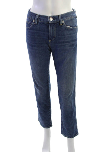 Amo Unisex Cropped Straight Dark Blue High Waist Jeans Size 24