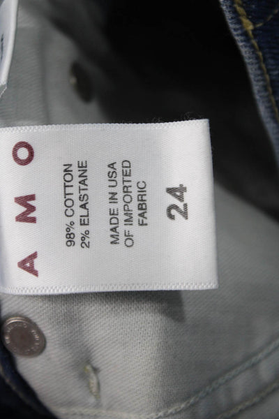 Amo Unisex Cropped Straight Dark Blue High Waist Jeans Size 24