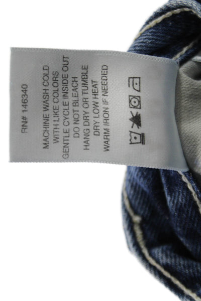 Amo Womens Boyfriend Cropped Jeans Blue Cotton Mid Rise Size 24