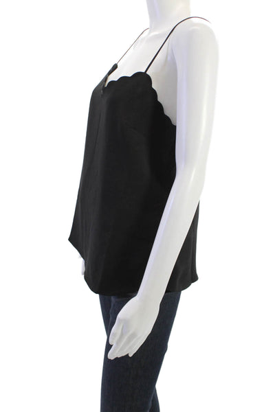 J Crew Women Camisole Black Solid Polyester Sleeveless Buckle Size 6