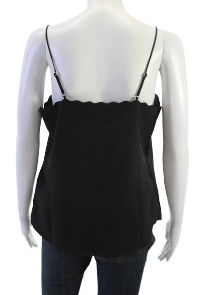 J Crew Women Camisole Black Solid Polyester Sleeveless Buckle Size 6
