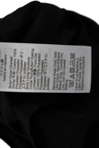J Crew Women Camisole Black Solid Polyester Sleeveless Buckle Size 6