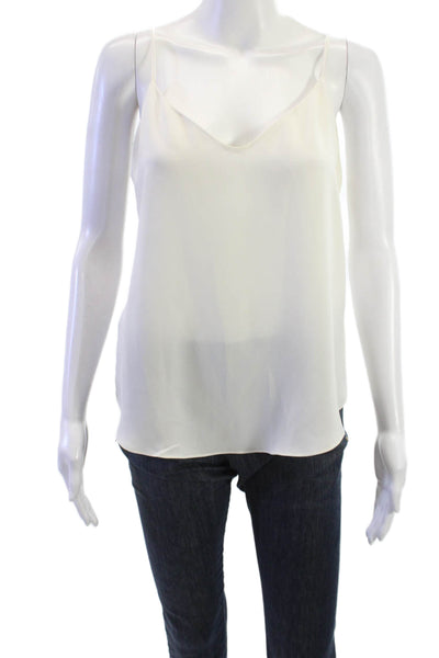 J Crew Women White V Neck Camisole Polyester Sleeveless Size 6P