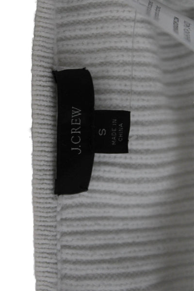 J Crew Unisex Pullover Sweater White V-Neck Long Sleeve Size S