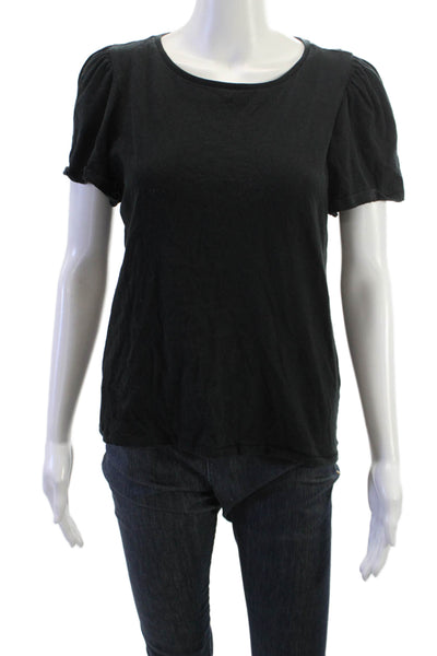 J Crew Womens Black Cotton Basic Short Sleeve T-Shirt Size S