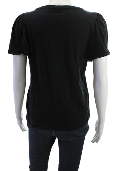 J Crew Womens Black Cotton Basic Short Sleeve T-Shirt Size S