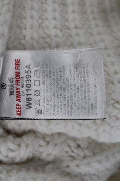 Super Dry Unisex Pullover Sweater White Wool Crew Neck Long Sleeve Size 6