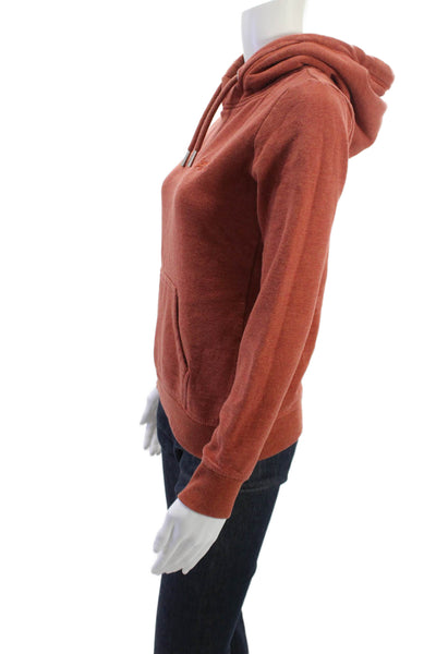 Super Dry Women Pullover Hoodie Brown Drawstring Cotton Blend Size 2