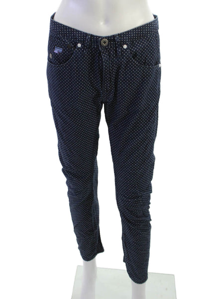 G Star Raw Unisex Skinny Jeans Dark Blue Polka Dot High Rise Size 26