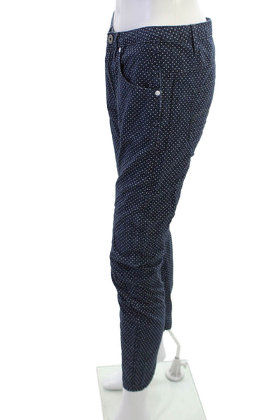 G Star Raw Unisex Skinny Jeans Dark Blue Polka Dot High Rise Size 26