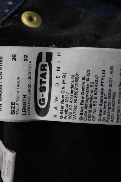 G Star Raw Unisex Skinny Jeans Dark Blue Polka Dot High Rise Size 26