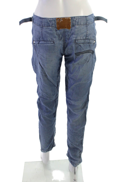 G Star Raw Unisex Cropped Pants Blue Lyocell Army Buckle Size 26