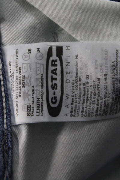 G Star Raw Unisex Cropped Pants Blue Lyocell Army Buckle Size 26