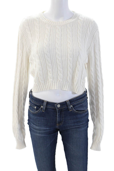 United Colors of Benetton Unisex Pullover Sweater White Crewneck Size L