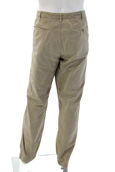 J Crew Mens Chino Khaki Button 100% Cotton Beige Size 38