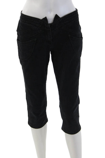 Stella McCartney Womens Cropped Capri Pants Black Cotton Stretch Size 40