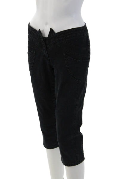 Stella McCartney Womens Cropped Capri Pants Black Cotton Stretch Size 40