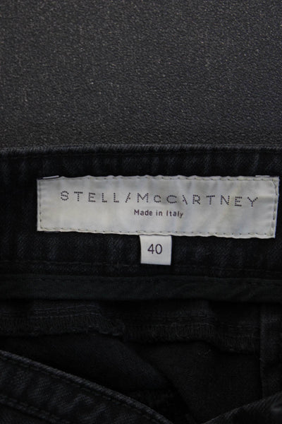 Stella McCartney Womens Cropped Capri Pants Black Cotton Stretch Size 40