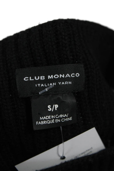 Club Monaco Women Cropped Wool Tank Mock Neck Black Size S