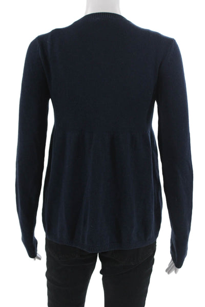 Vince Women Dark Blue Cotton Cashmere Button Cardigan Long Sleeve Size S