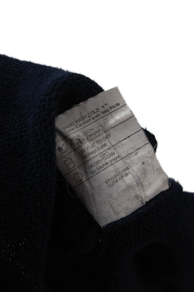 Vince Women Dark Blue Cotton Cashmere Button Cardigan Long Sleeve Size S