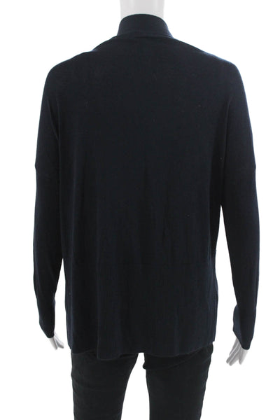 Vince Unisex Dark Blue Silk Cashmere Cardigan Long Sleeve Size 2XS