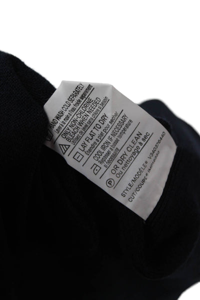 Vince Unisex Dark Blue Silk Cashmere Cardigan Long Sleeve Size 2XS