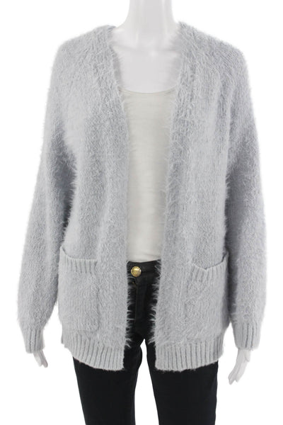 Freshman Unisex Cardigan Sweater V-Neck Gray Long Sleeve Polyester Size S