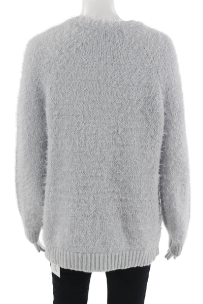 Freshman Unisex Cardigan Sweater V-Neck Gray Long Sleeve Polyester Size S