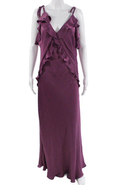 Steve Madden Women Maxi Slip Dress Purple V-Neck Boho Size XL