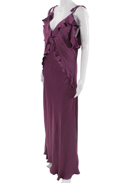 Steve Madden Women Maxi Slip Dress Purple V-Neck Boho Size XL