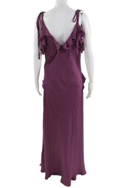 Steve Madden Women Maxi Slip Dress Purple V-Neck Boho Size XL