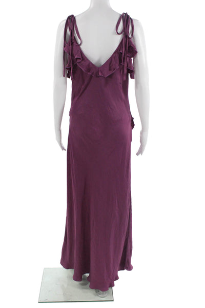 Steve Madden Womens Purple V-Neck Maxi Slip Dress Sleeveless Boho Size L