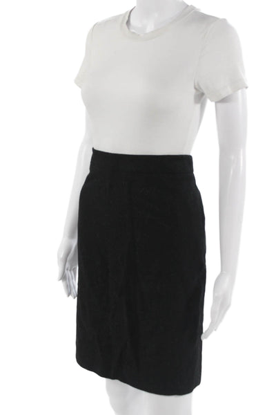 J Crew Women Black Wool Viscose Straight Pencil Skirt Size 4