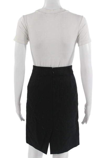 J Crew Women Black Wool Viscose Straight Pencil Skirt Size 4