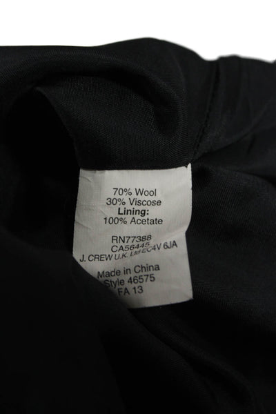 J Crew Women Black Wool Viscose Straight Pencil Skirt Size 4