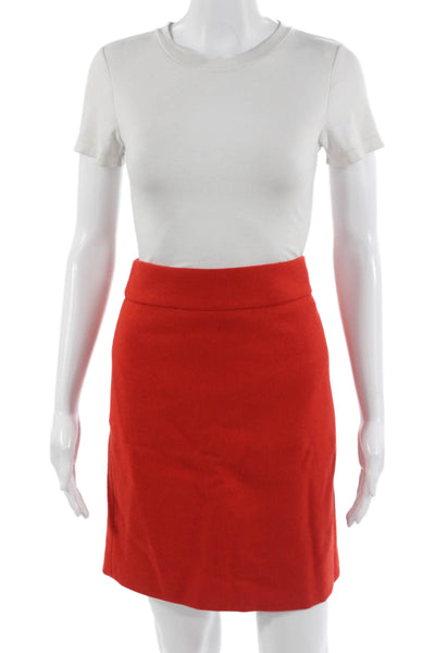 J Crew Womens A-Line Wool Skirt Red Short Size 4