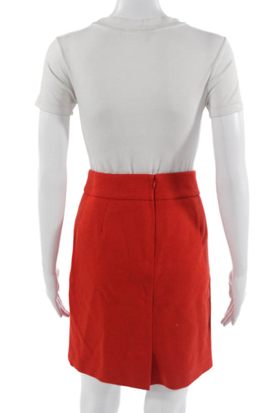 J Crew Womens A-Line Wool Skirt Red Short Size 4