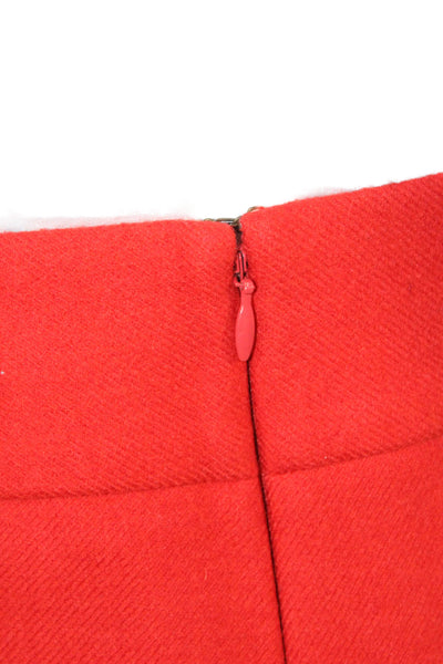 J Crew Womens A-Line Wool Skirt Red Short Size 4