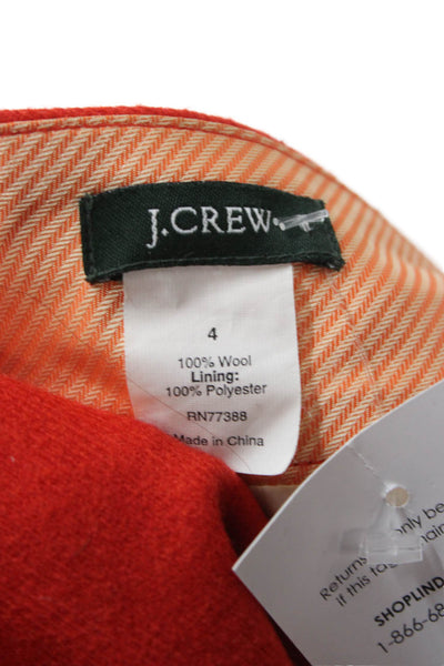 J Crew Womens A-Line Wool Skirt Red Short Size 4