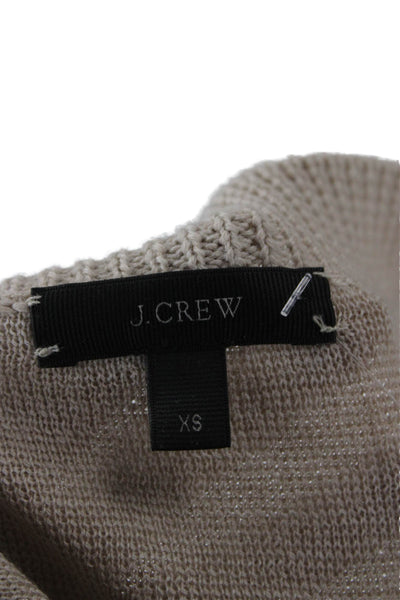 J Crew Unisex Pullover Sweater Beige Crewneck Wool Blend Size XS