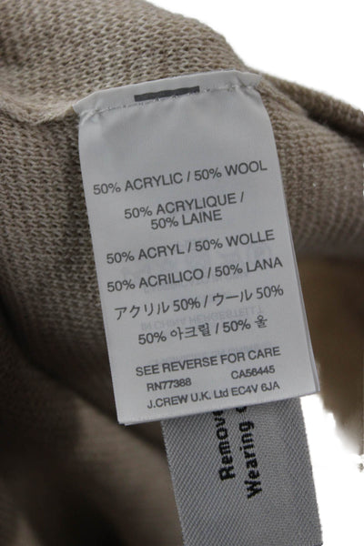 J Crew Unisex Pullover Sweater Beige Crewneck Wool Blend Size XS