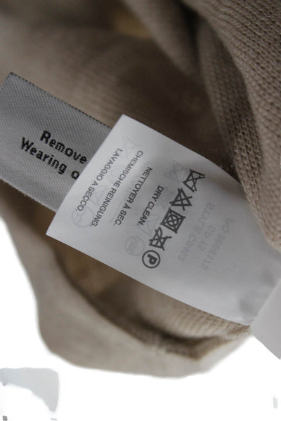 J Crew Unisex Pullover Sweater Beige Crewneck Wool Blend Size XS